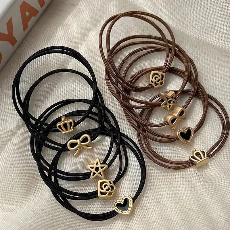 新款简约百搭头绳高级感小皮筋女扎头发绳高弹力耐用发圈发饰批发