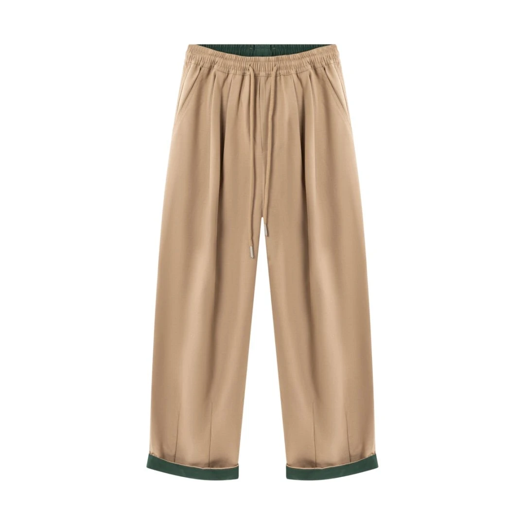 B8011秋季新款时尚撞色洋气萝卜裤高腰百搭阔腿休闲裤