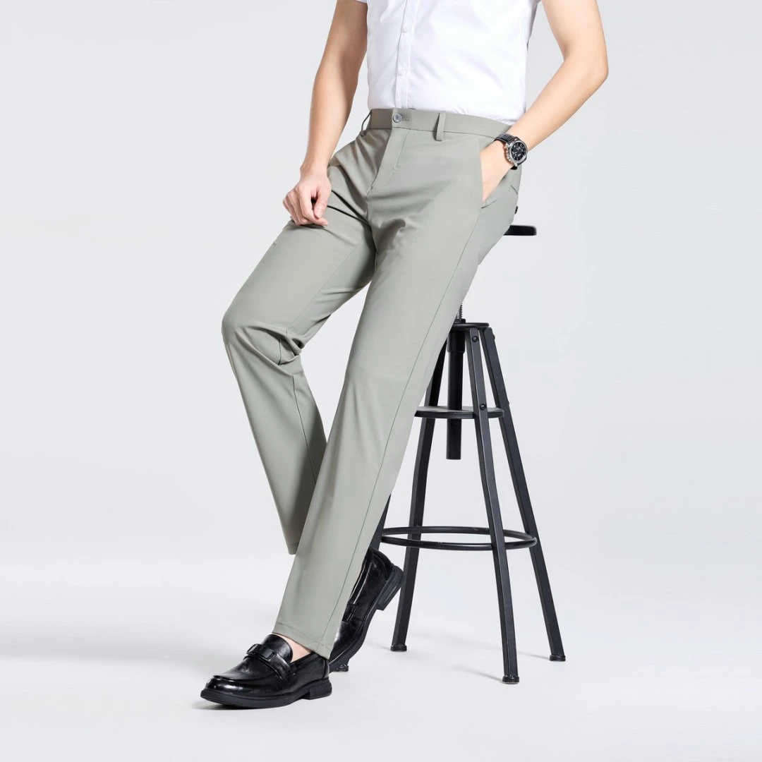 【皮尔卡丹pierre cardin】男士冰丝牛奶丝弹力百搭休闲商务西裤653