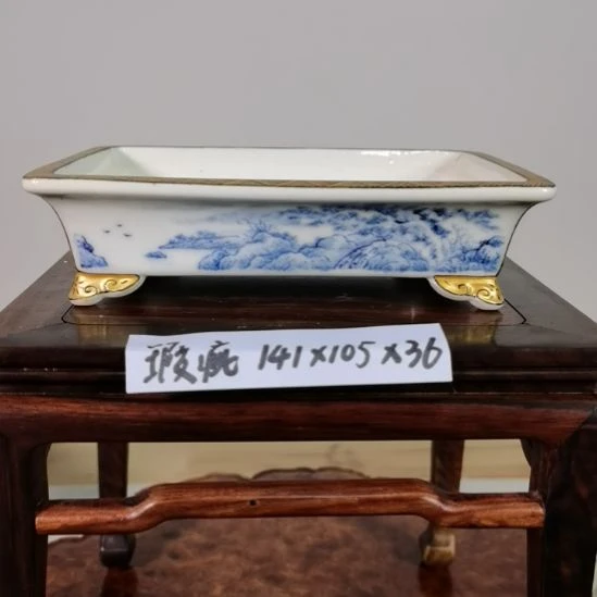 陶手工手绘大德堂釉盆