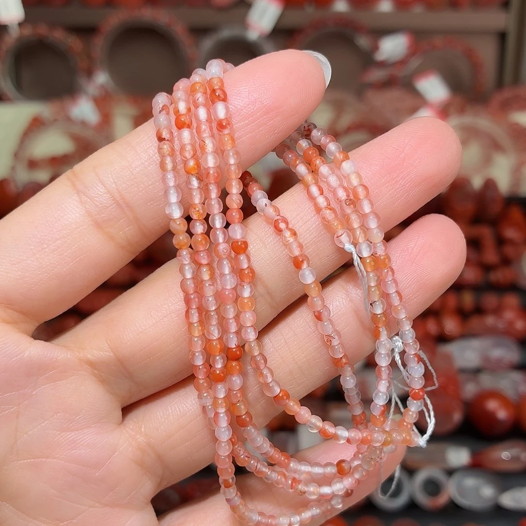 南红玛瑙未镶嵌颈饰糖果色小米珠多圈2+