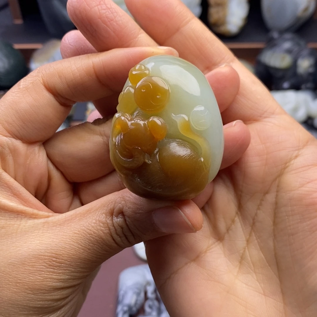 四***海和田玉未镶嵌挂件