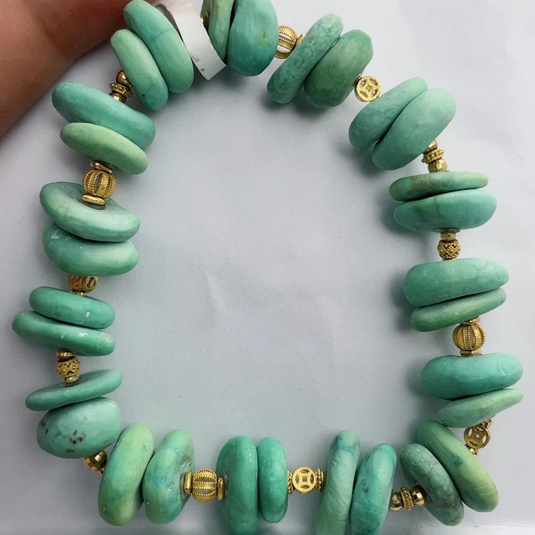 绿松石珠宝奇石18K金镶嵌