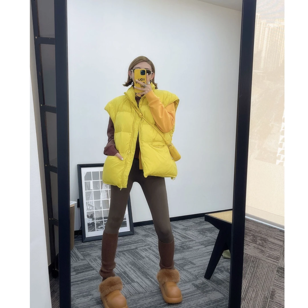 AMYLIANG｜【柠檬芝士】新款廓型宽松舒适加厚保暖休闲立领马甲0377