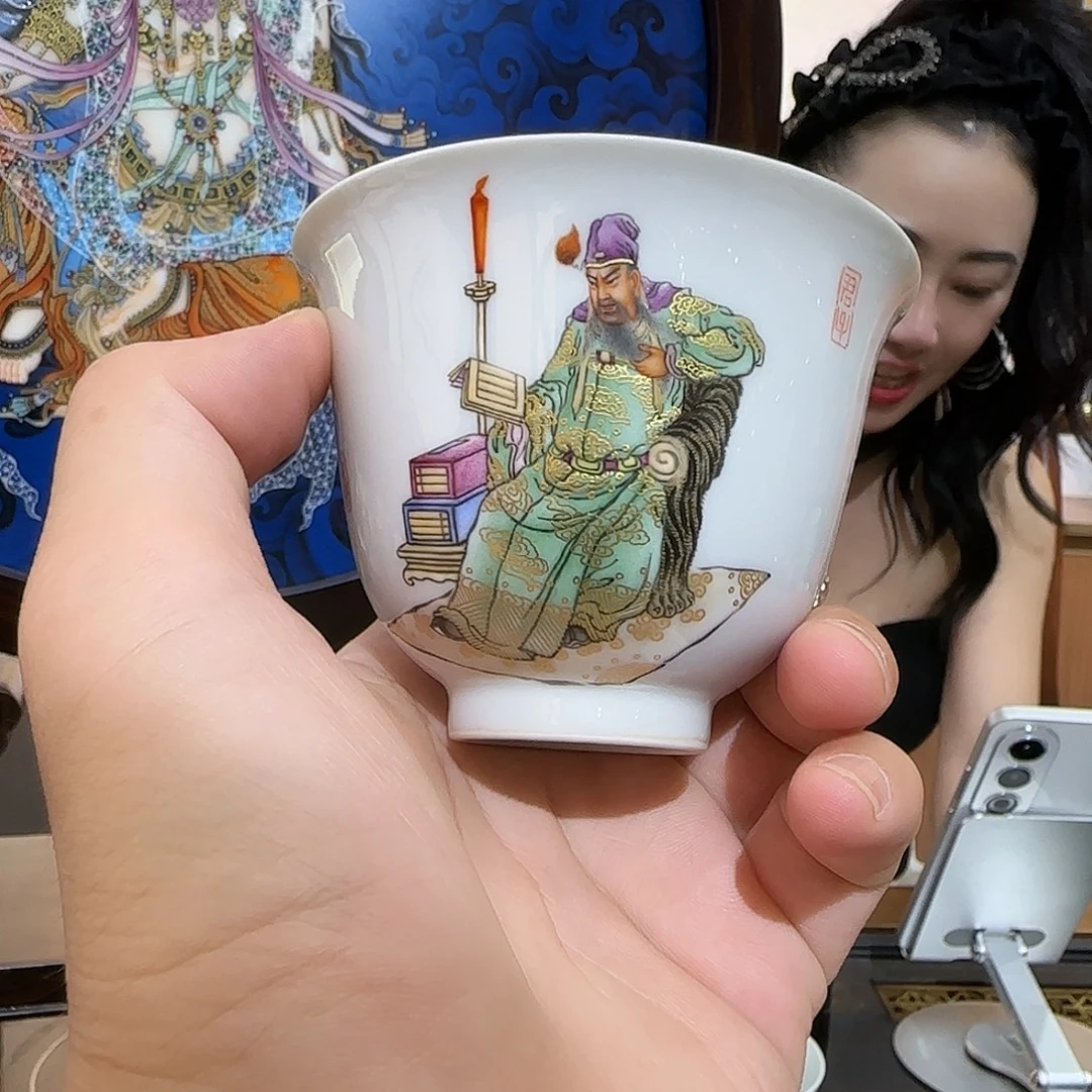 瓷片实力派老师手绘精品摆件茶器