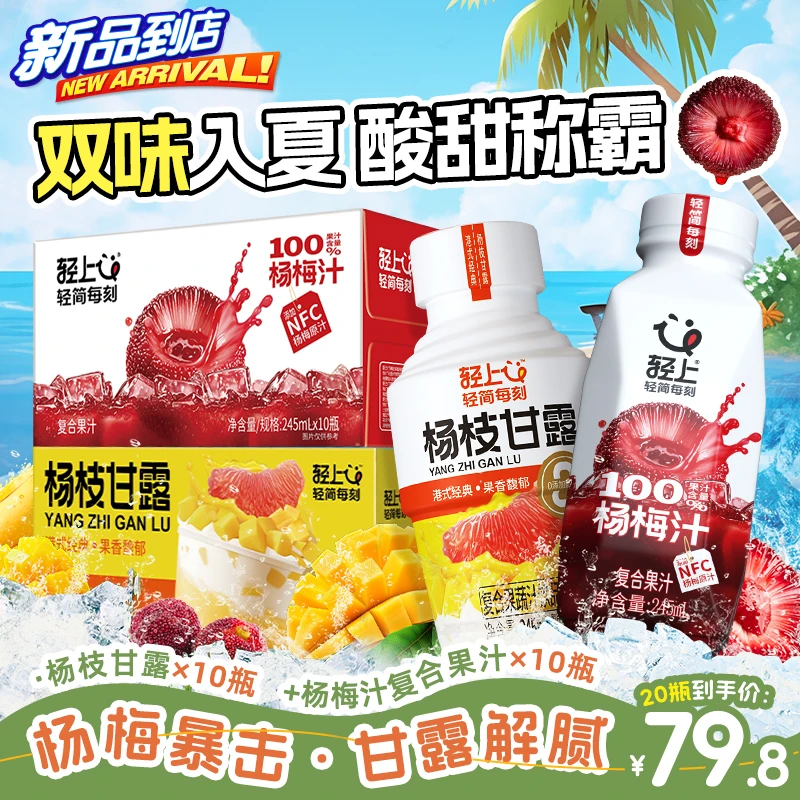 【2种口味】杨枝甘露+杨梅汁 饮料芒果西柚椰果果蔬汁饮品夏季糖水
