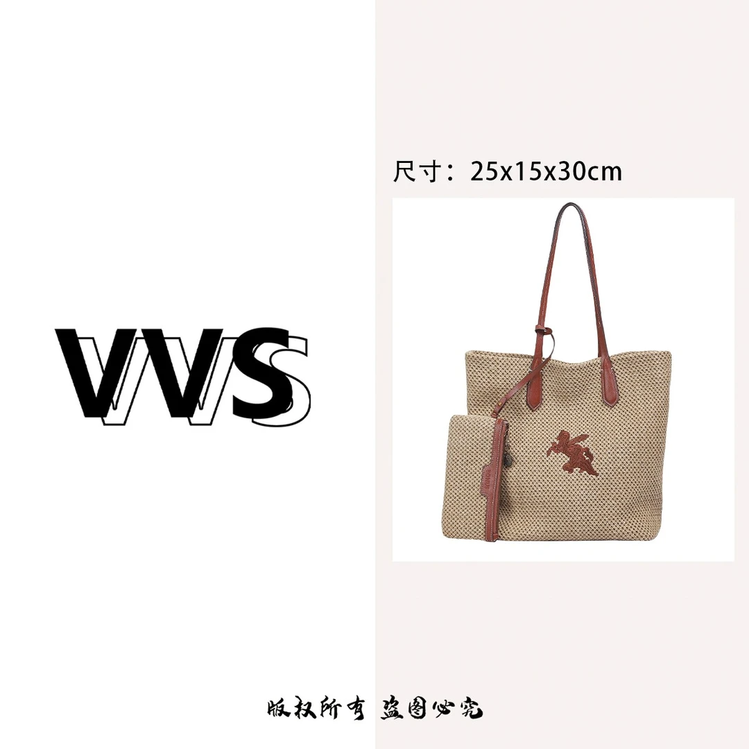 BONUS/波奴斯拉菲草编织托特包大容量水桶单肩包BO-9124拉菲草黄