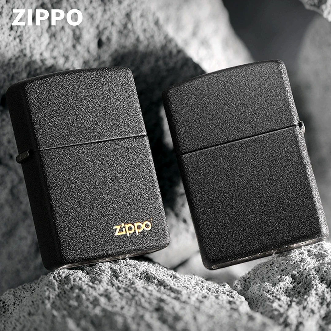 ZIPPO 之宝正品防风砂轮经典磨砂黑裂漆个性礼物