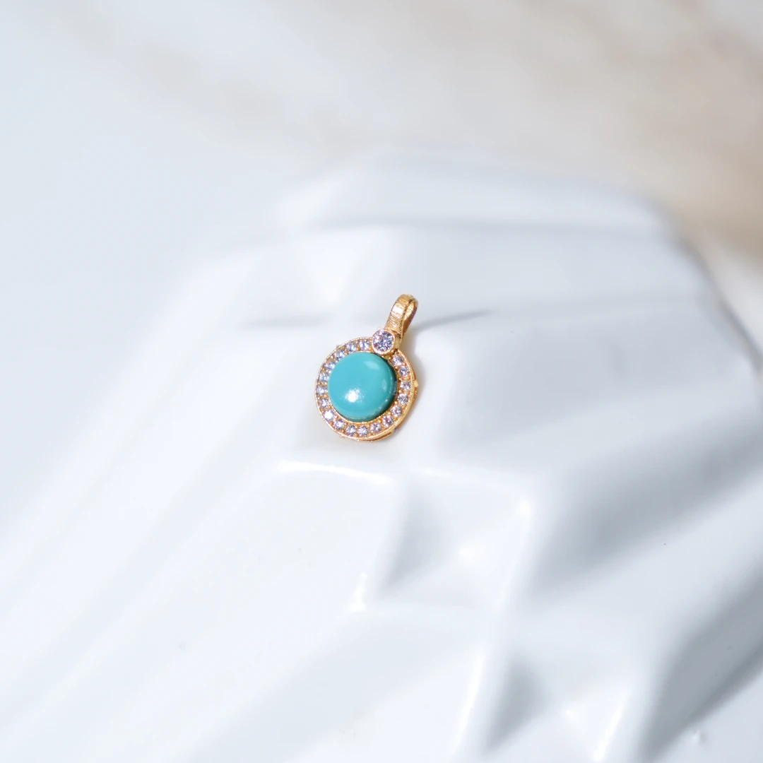 【一菲臻选】CX09-绿松吊坠18K金镶嵌（多样性发其一）|BLL5