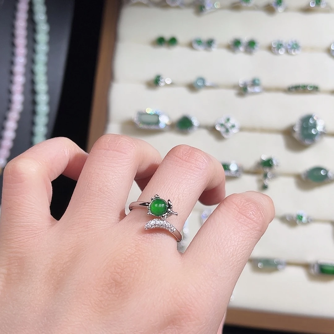 翡翠未镶嵌戒指天然