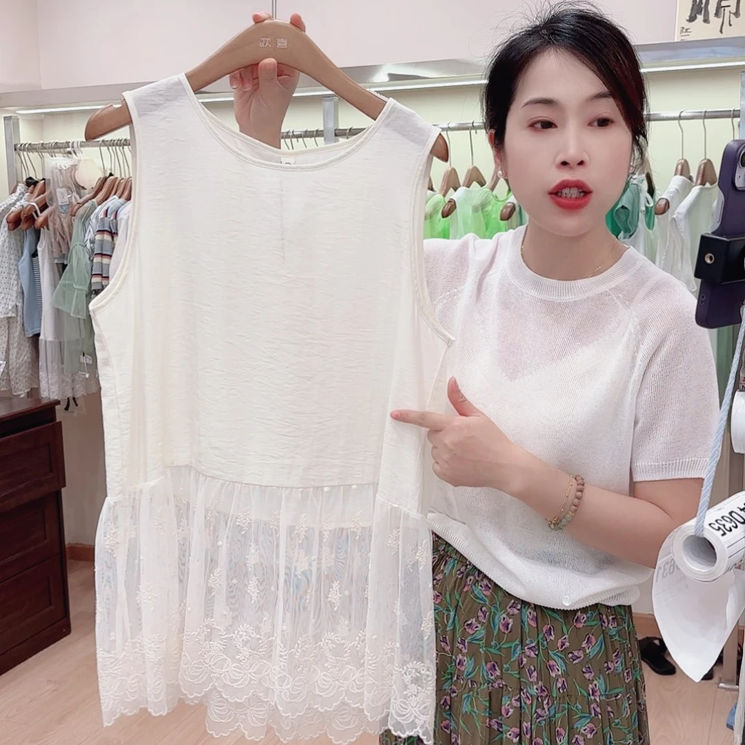 质感韩系白色小背心