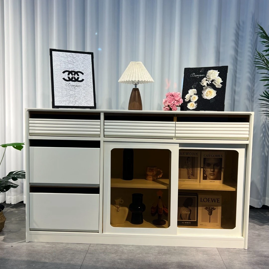 简约风家用极简客厅简约多功能餐边柜防尘现代简约北欧风全实木