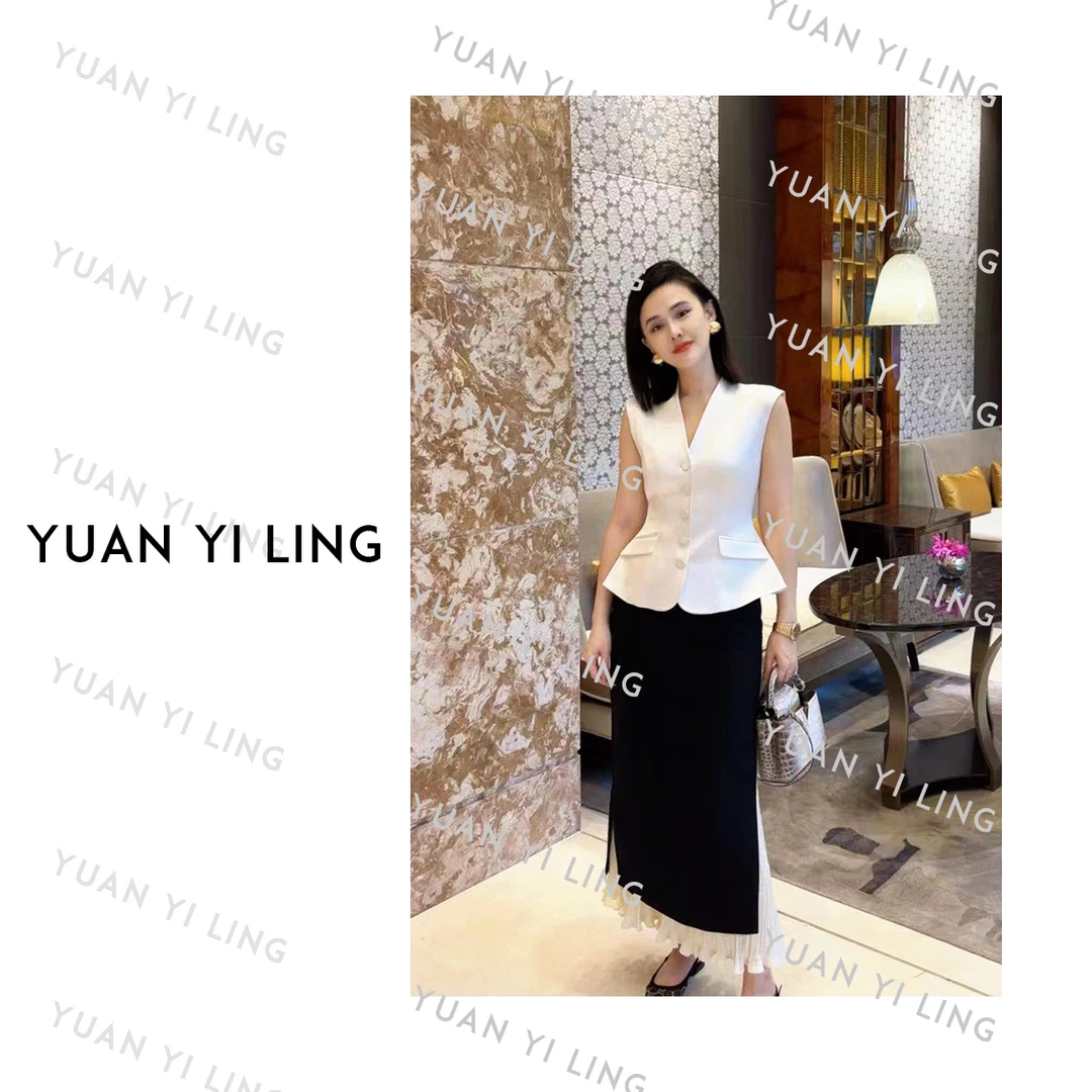 袁艺灵【无暇】醋酸立体剪裁收腰立领气质轻奢风无袖马甲夏秋
