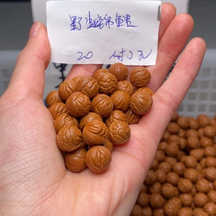 手串桃核12mm左右野生红锦鲤20颗（不打孔）