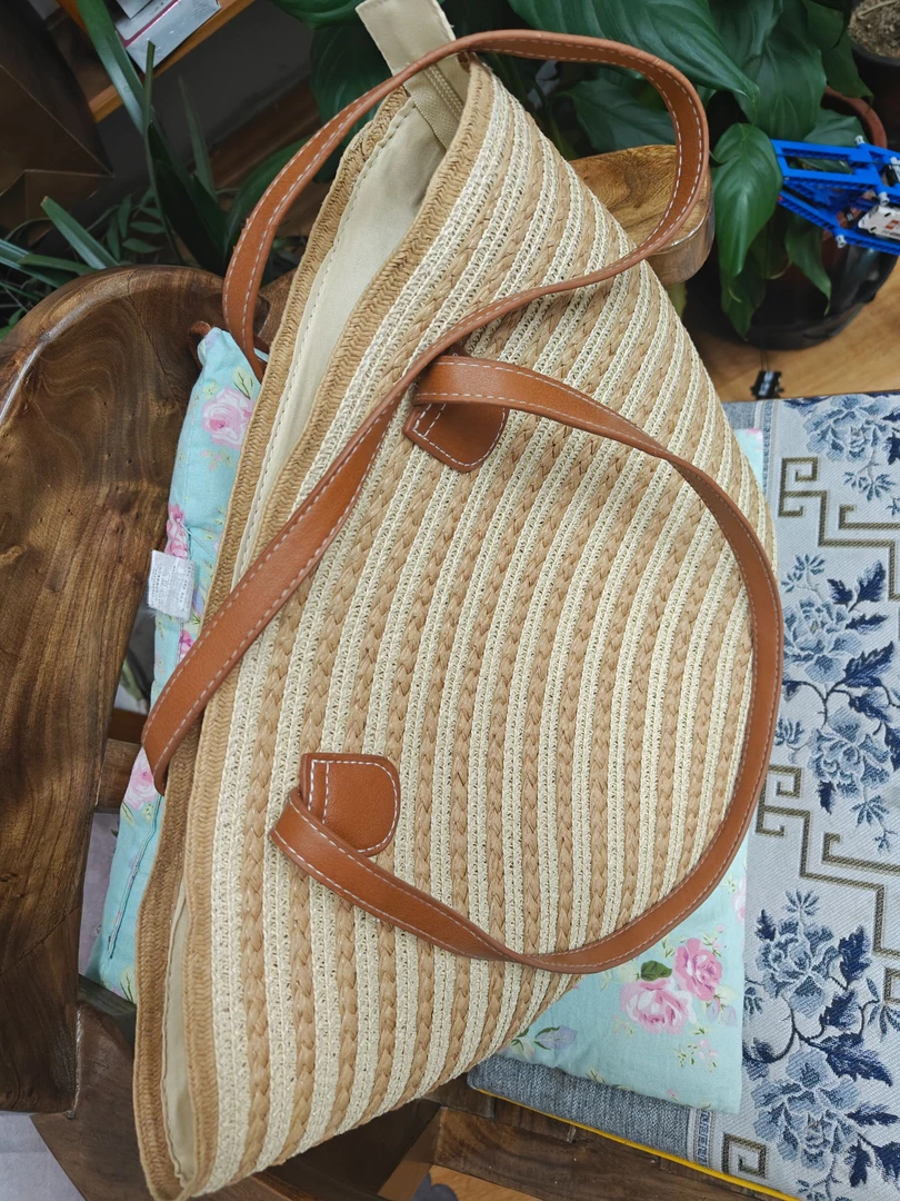 都市简约编织单肩包休闲手拎包条纹