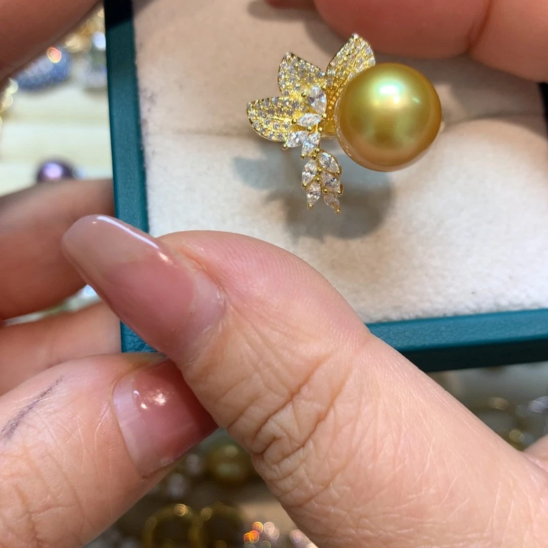 海水珍珠戒指银S925镶嵌