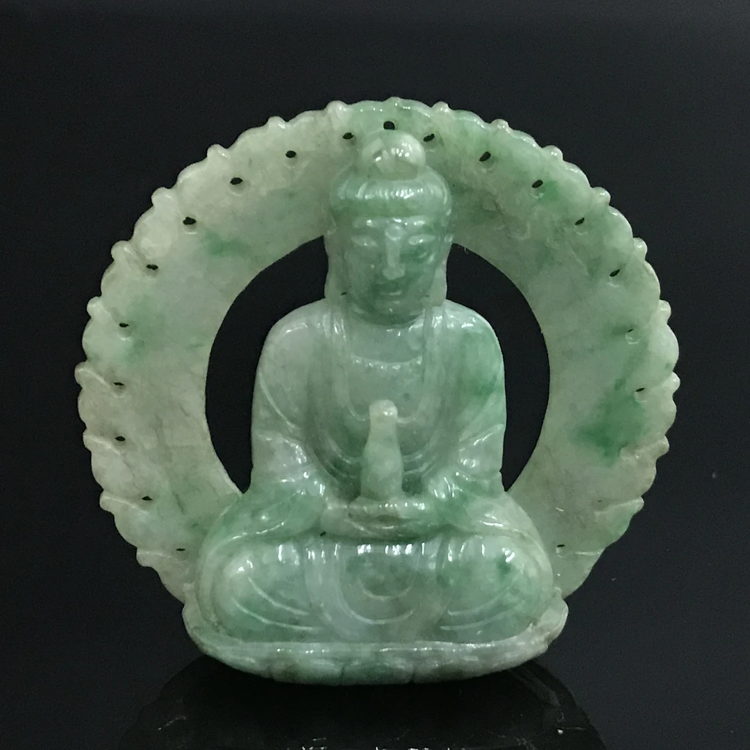 清代翡翠坐佛/027162/收藏/传承/【友谊文物商店】