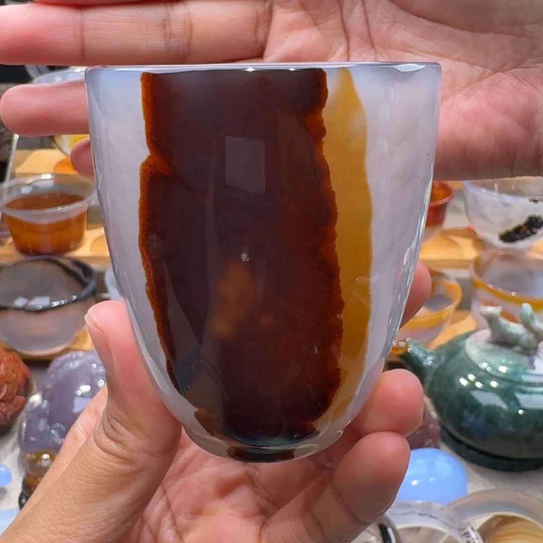 村***長玛瑙/玉髓玛瑙茶杯未镶嵌