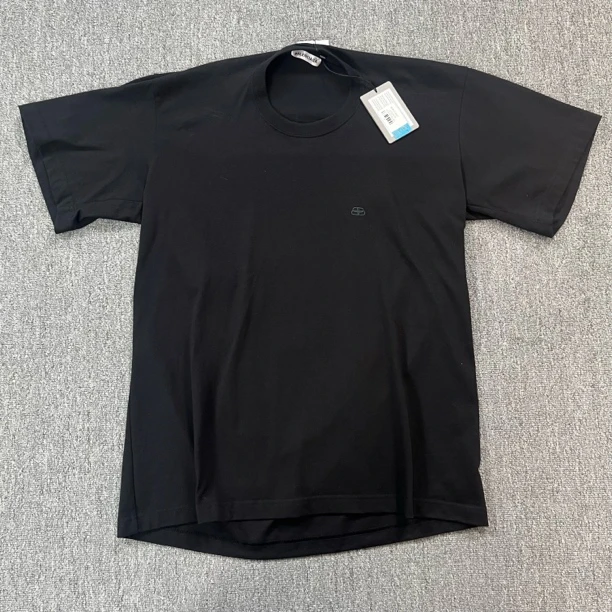 未使用 Balenciaga/巴黎世家 锁扣刺绣黑色短袖/S码12351