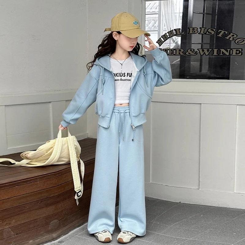 女童春装套装2025新款儿童韩版休闲运动两件套洋气大童女孩春款潮