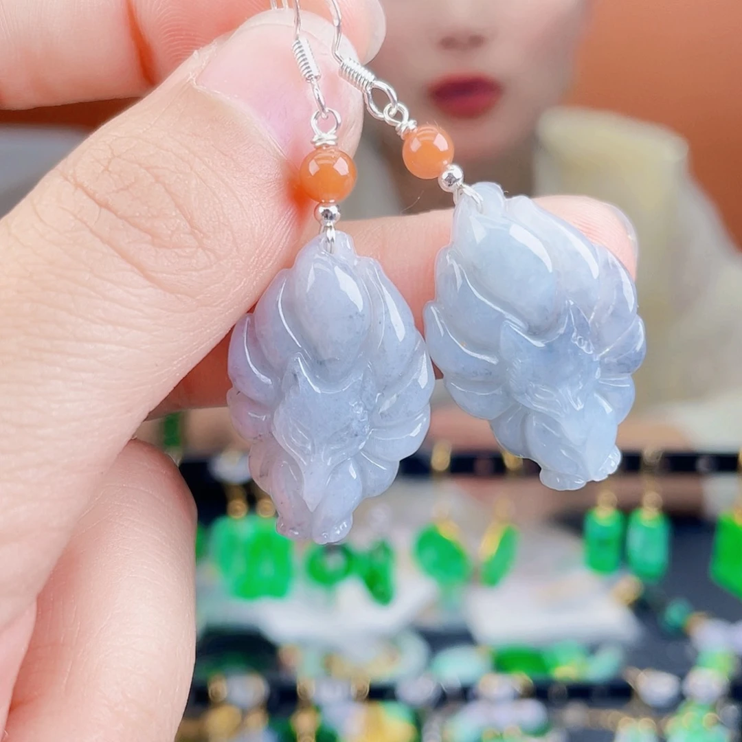 翡翠未镶嵌耳饰饰品