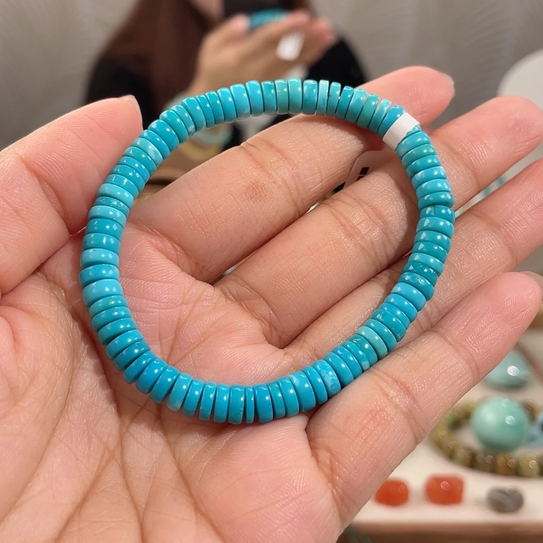 绿松石未镶嵌玉化蓝药片卡6