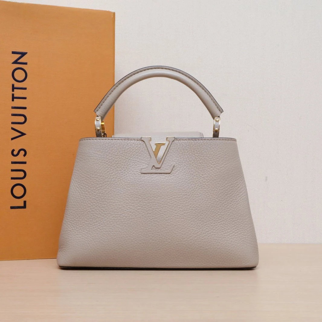 95新 LouisVuitton/路易威登 【黑黑】BB 27 灰色 金扣 单肩包
