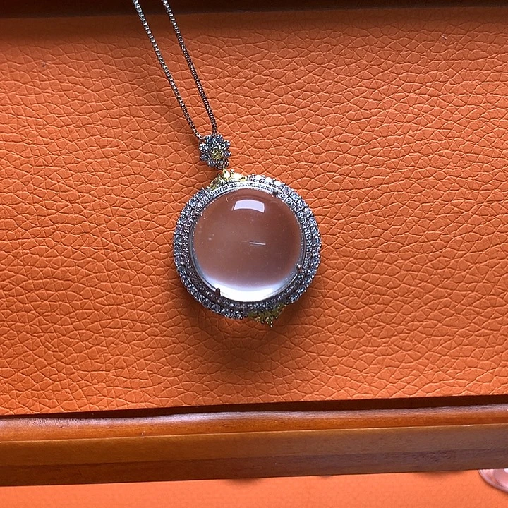 石英质玉银S925镶嵌颈饰