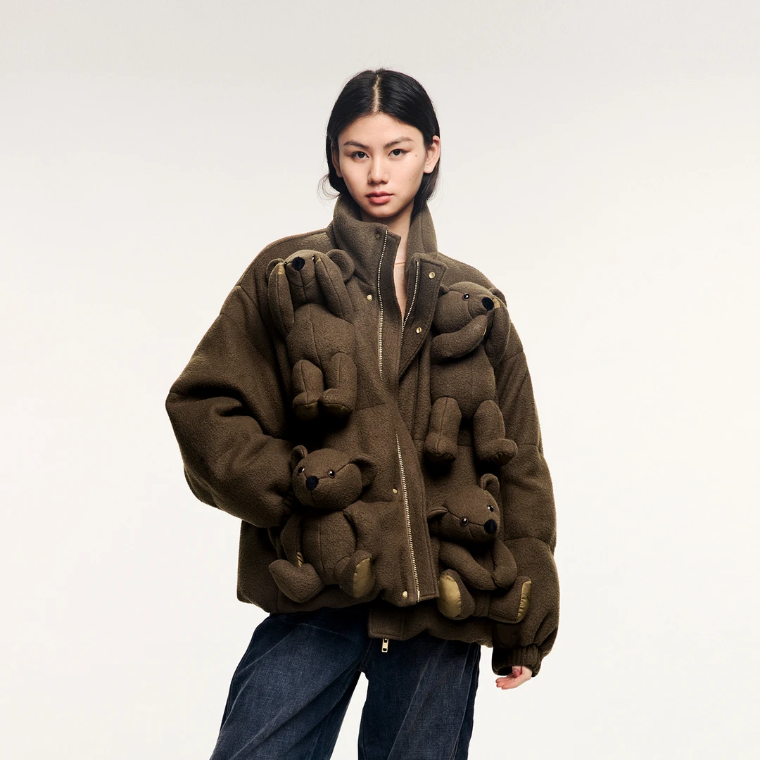 UOOYAA/乌丫2025冬款「伤心小熊」半立体玩偶羽绒服UY25432Y119172
