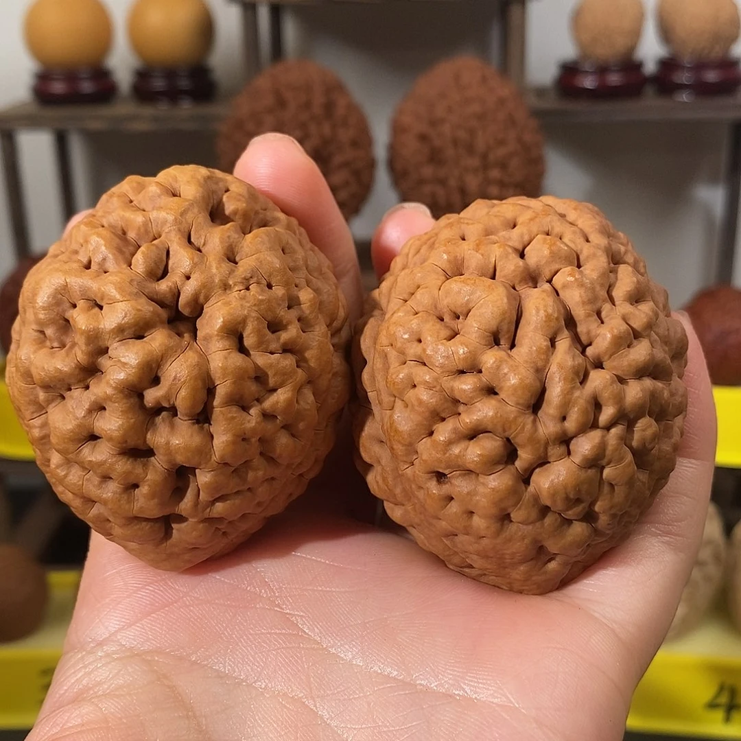 文玩核桃吊坠三瓣脑纹金刚爆肉虫眼5059