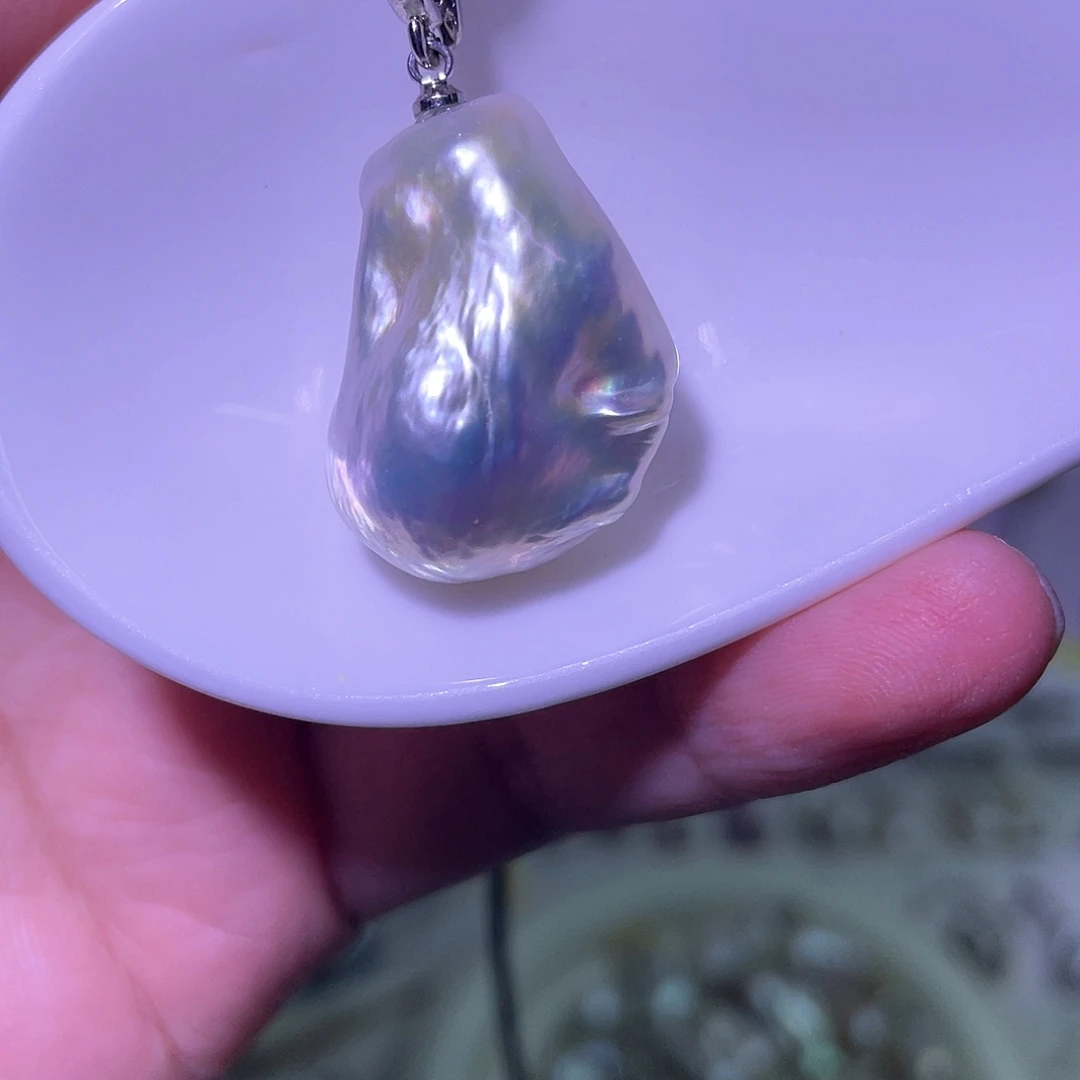 天然淡水珍珠吊坠合金淡水珍珠