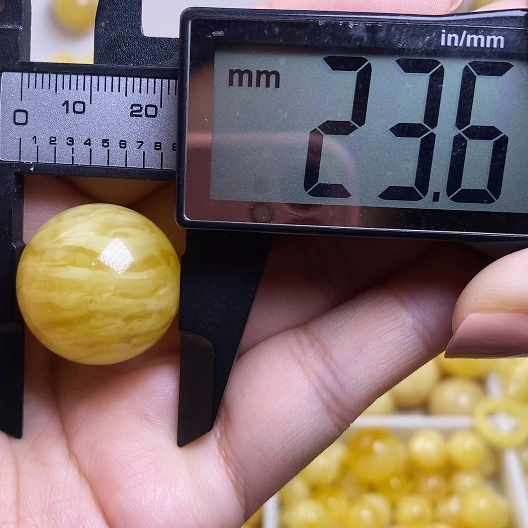 裸石琥珀未镶嵌蜜蜡圆珠微粉福利款
