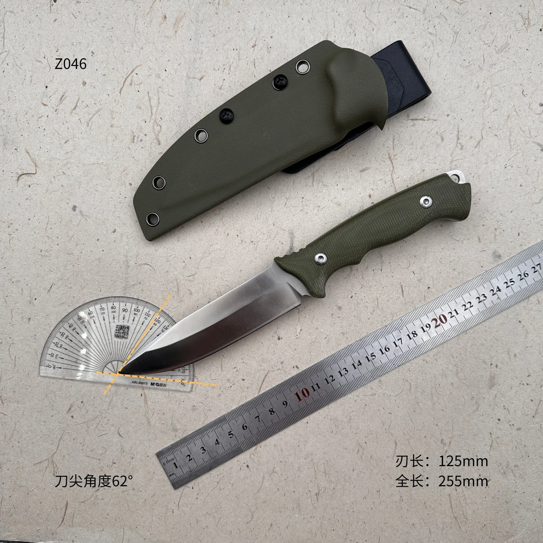 （实拍）M390亚麻手柄户外求生刀小直刀Z046