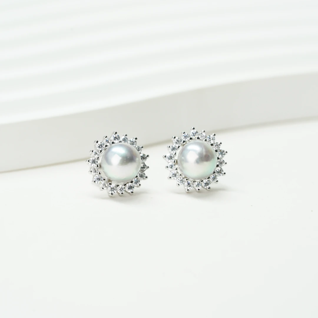 【小北好物】S925银真多麻珍珠耳钉QJ14X19【多样性发一件】约6mm+