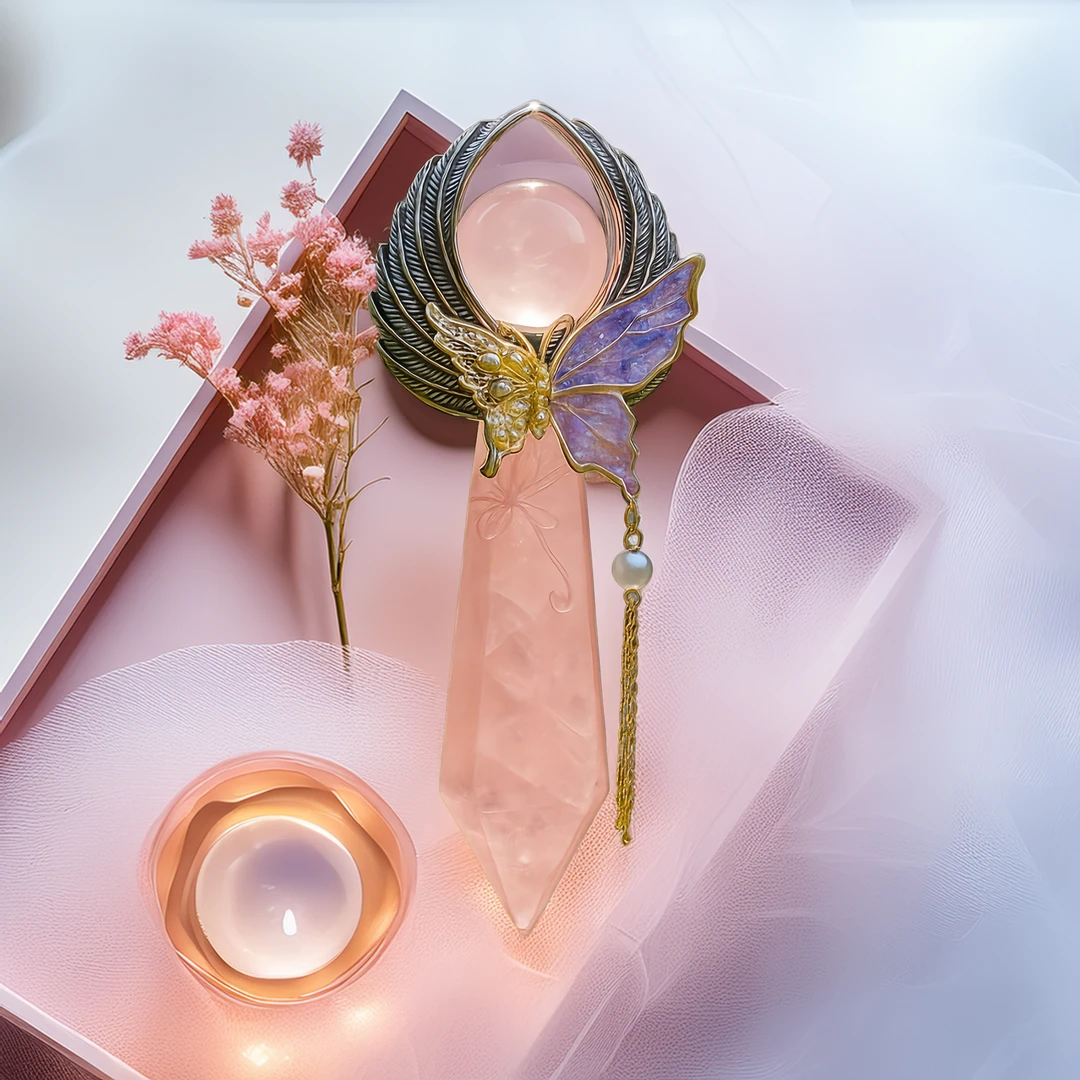 天然水晶权杖摆件魔法棒家居装饰创意礼物ins风