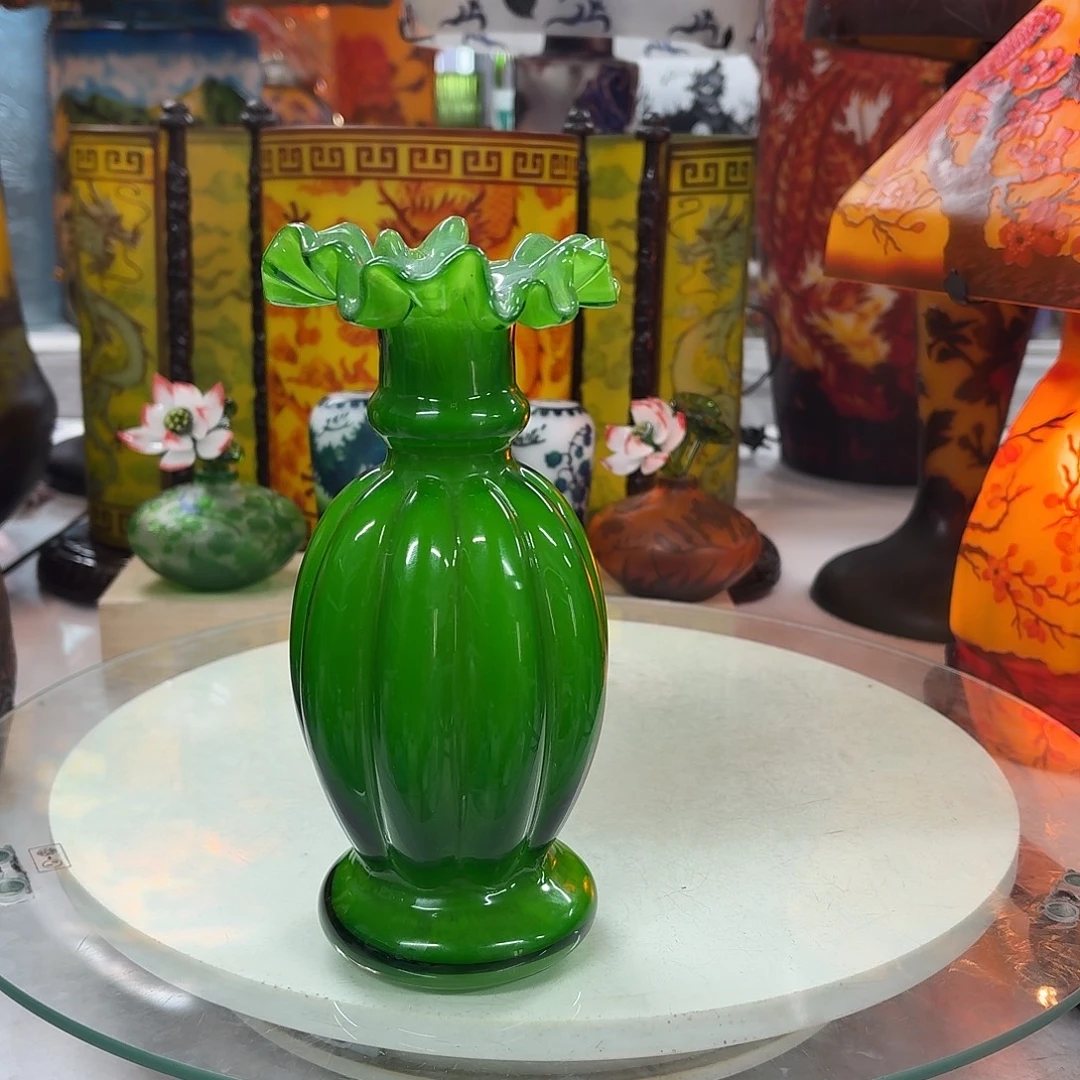 琉璃高20口2琉璃花瓶