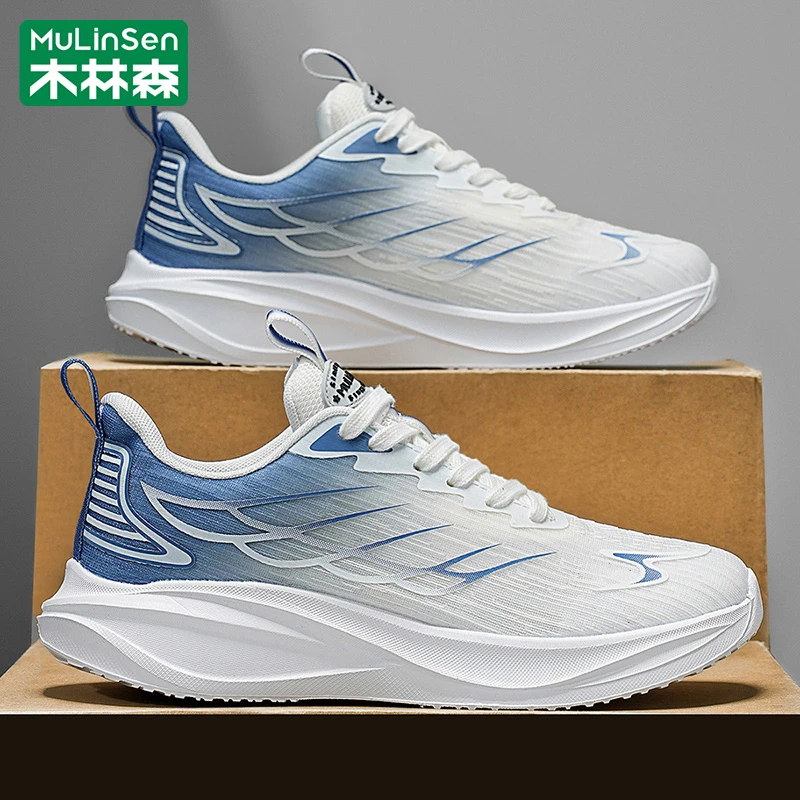 木林森男鞋2025秋季新款网面透气运动鞋男款飞织软底减震跑步潮鞋