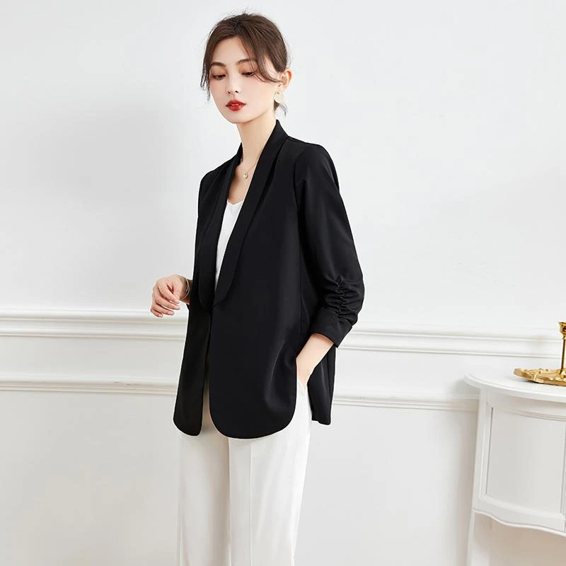 夏季薄款西装外套女宽松2025新款休闲韩版网红气质雪纺小西服上衣
