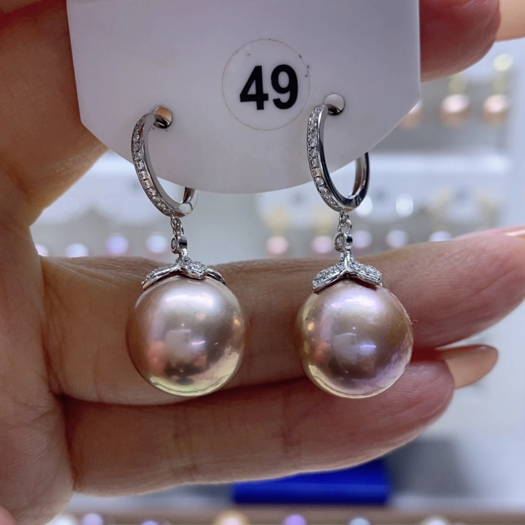 淡水珍珠耳饰银S925镶嵌