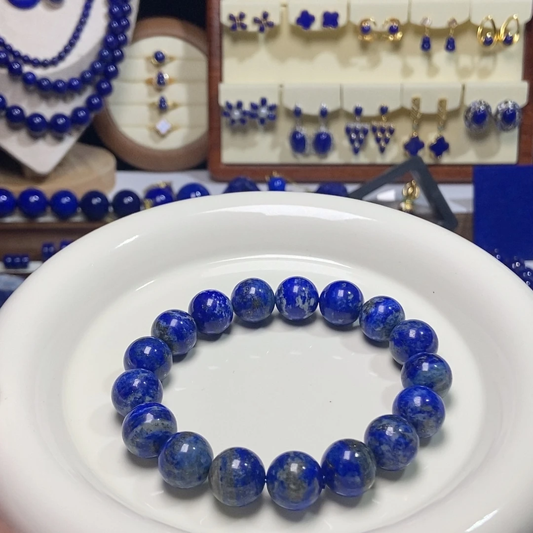 青金石未镶嵌单圈手串12.3mm