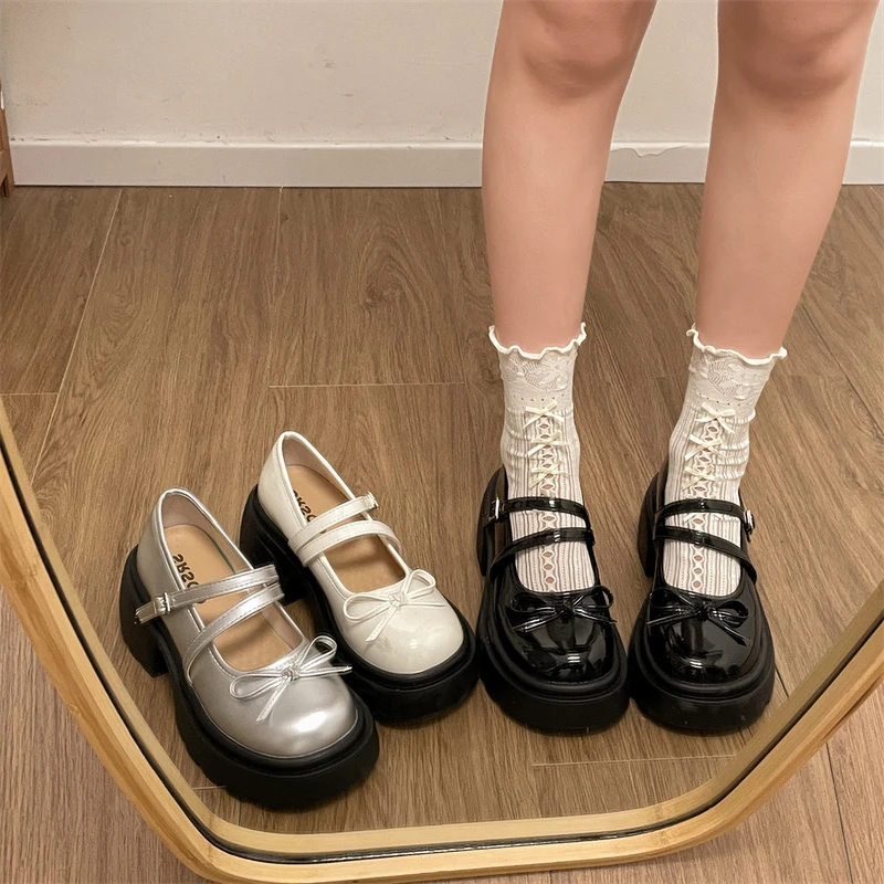 黑色法式浅口厚底单鞋女2025新款夏季配裙子复古增高粗跟玛丽珍鞋