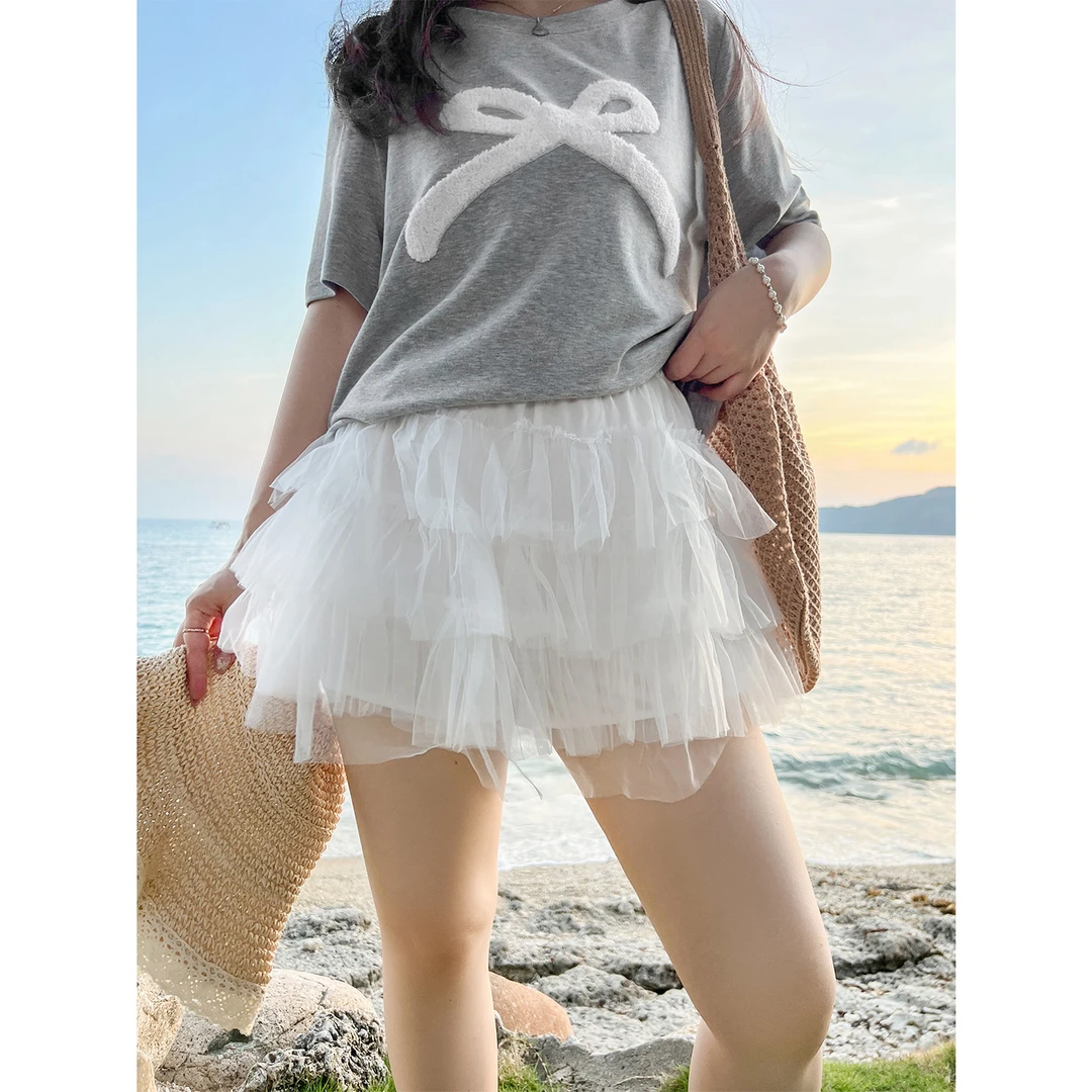 【夏季新品】大码百分百显瘦百搭时尚甜美蛋糕半身裙0585YF