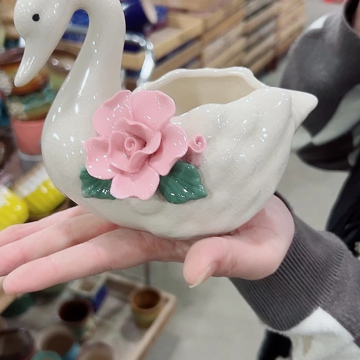 有孔.凑满10元发货多肉陶瓷花盆！