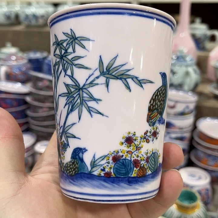 摆件//////景德镇陶瓷杯子。红。