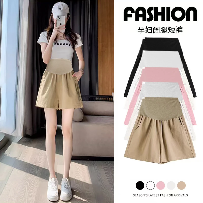 孕妇短裤夏季薄款外穿孕妇裤小个子休闲五分裤棉麻阔腿宽松夏装