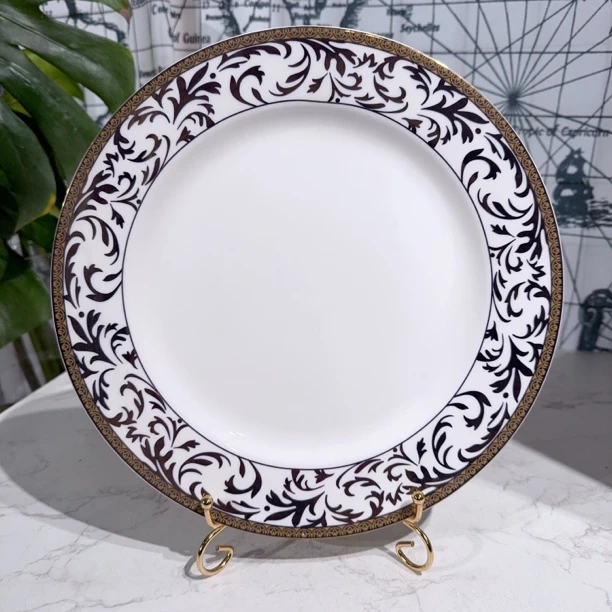 【大盘118亮金】10.5英寸27cm菜盘家用简约菜盘餐盘 外贸骨瓷餐具