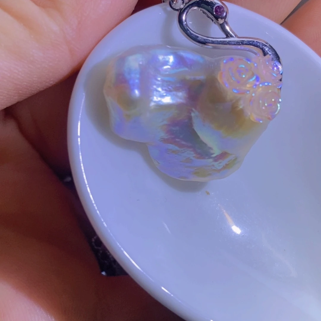 天然淡水珍珠淡水珍珠银S925镶嵌