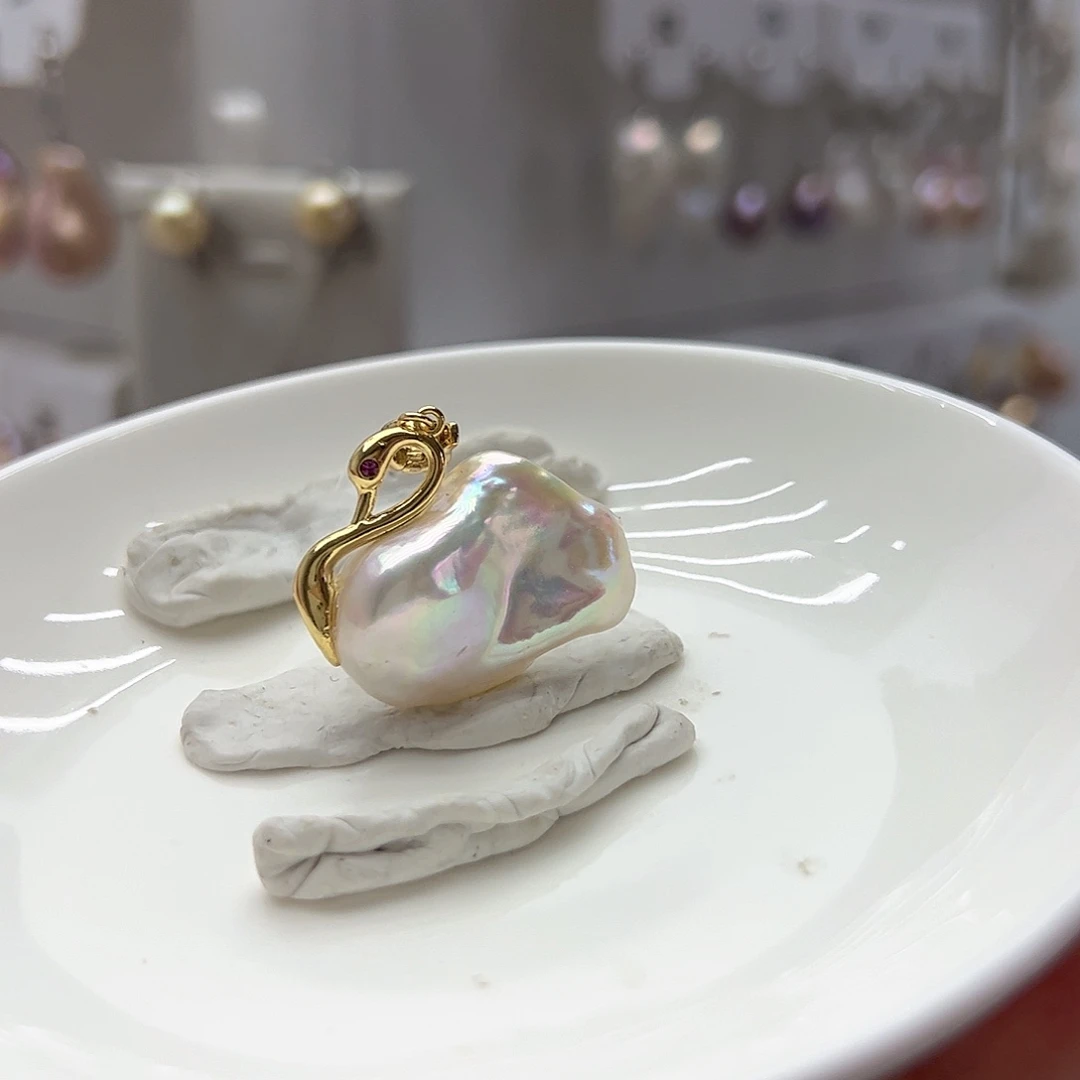 淡水珍珠耳饰银S925镶嵌