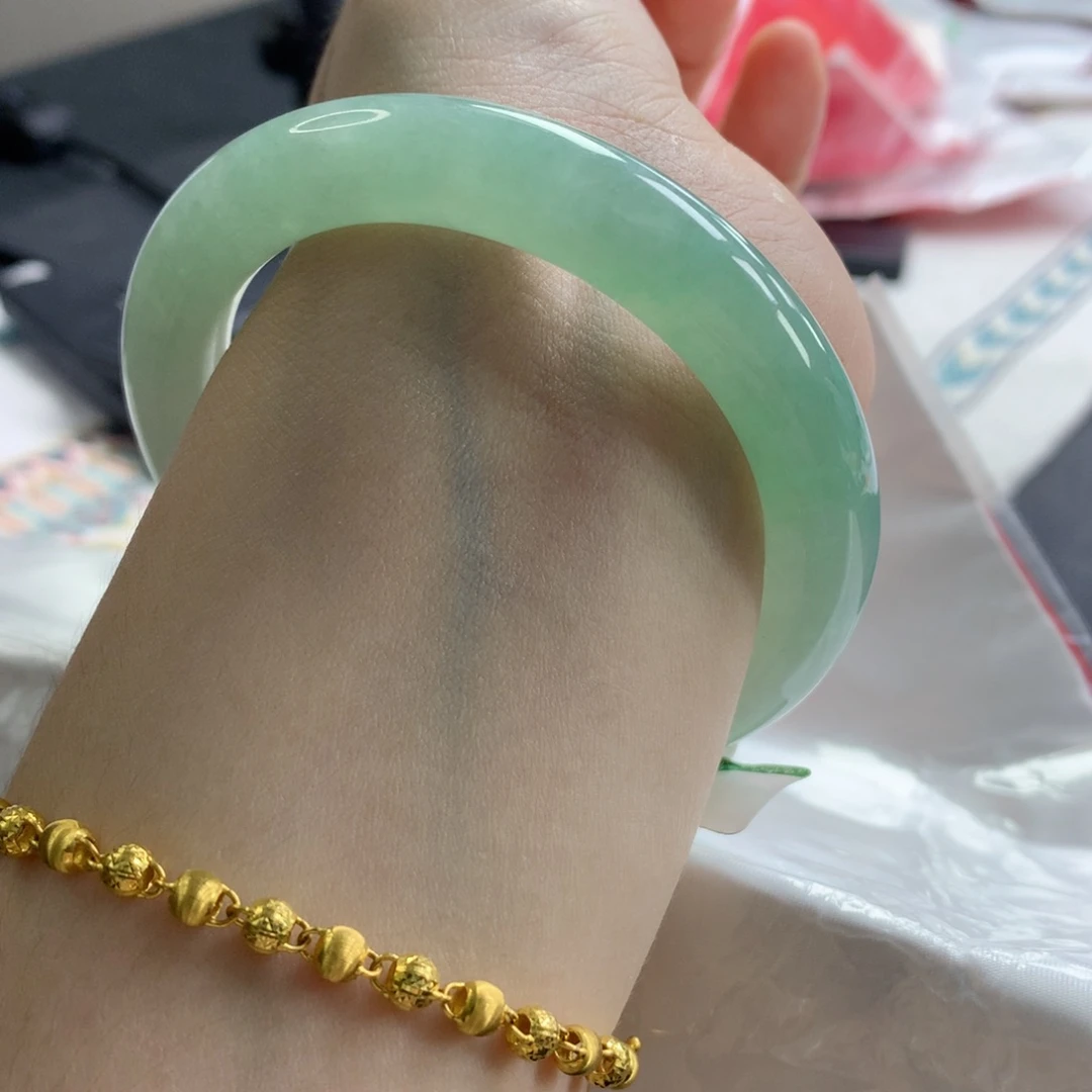 翡翠手镯未镶嵌缅甸天然翡翠手镯58圈口