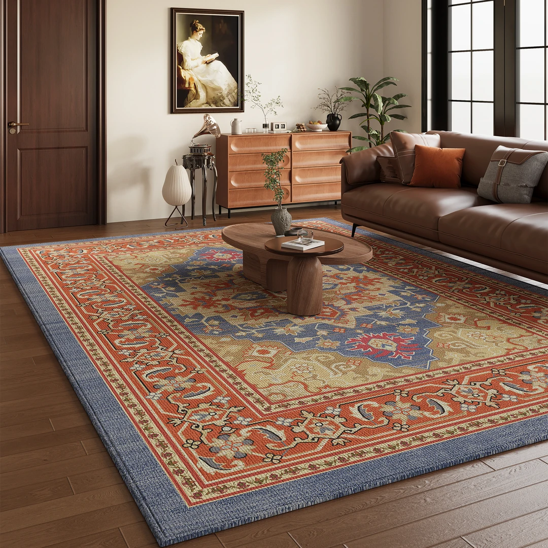 忘忧虫轻奢复古客厅地毯免洗耐脏防滑美式沙发茶几垫大面积地毯